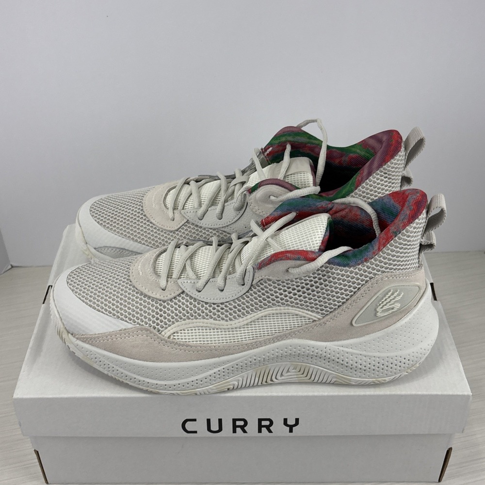 Under Armour Mens Sz 10.5 White Curry 3Z 24 SDE Basketball Shoe 3028191-114 NEW - Picture 4 of 8